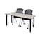 Kee Rectangle Training Table & Chair Set, 72 W, 24 L, 29 H, Wood, Metal, Fabric Top, Maple MT7224PLBPBK23BK - alternate 1